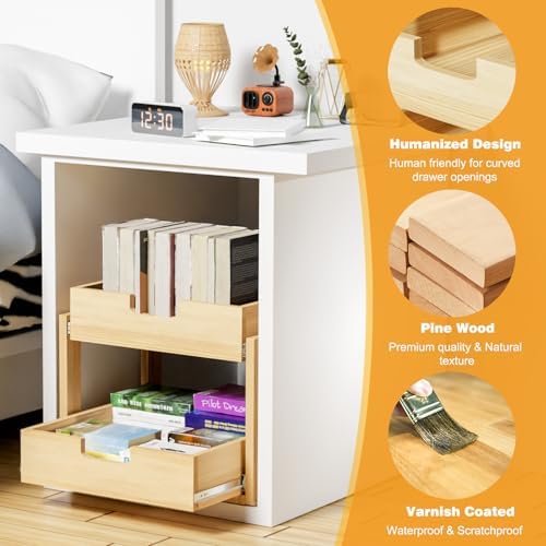 Pull Out Cabinet Organizer, 14''W×21''D Sliding Drawers for Cabinets, 2 Tier Soft Close Slide Out Wooden Pull out Drawers, Base Cabinet Organization for Kitchen, Pantry, Bathroom - Image 4