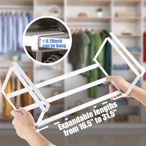 CroBlissful 1 Pcs Expandable Shoe Rack Shelf Organizer for Closet, White - Image 3