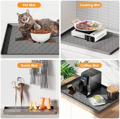 Winisok Waterproof Under Sink Mat 31" x 22", Silicone Mat, Light Gray - Image 6