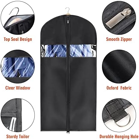 Univivi Garment Bag Suit Bag for Storage and Travel, 50 Inch, Set of 5 - Image 3
