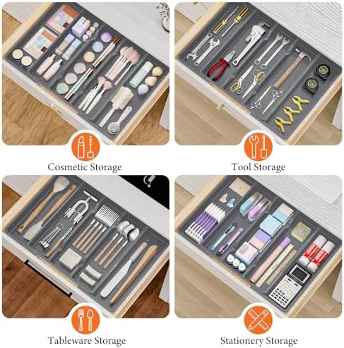 Large Expandable Silverware Drawer Organizer, Utensil Tray - Image 7