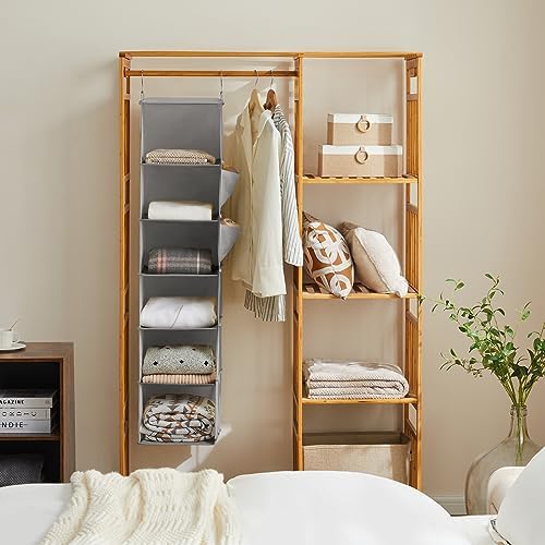 YOUDENOVA Hanging Closet Organizer and Storage, 6-Shelf, Light Grey - Image 2