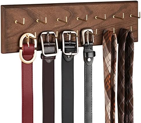 Belt Organizer, Wall Mounted Hanger for Closet, Brown by Creproly