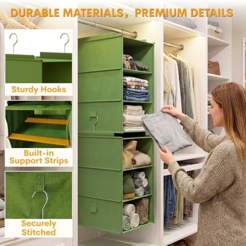 Extra Deep Hanging Closet Organizers and Storage, 2 Pack 3-Shelf - Image 5