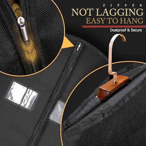 Hleelomi 2 Pack 40-in Garment Bag for Hanging Clothes Suit Bag Black - Image 6