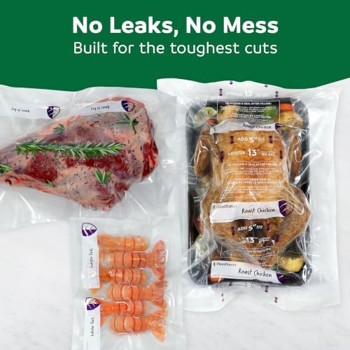 FoodSaver Heavy Duty Vacuum Sealer Rolls, 2 Pack XL 11" x 16' Rolls (32 Total Feet), Expands to 14", BPA-Free Bags for Storage, Sous Vide, Meal Prep - Image 3