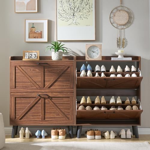 LEYAOYAO Shoe Cabinet Storage for Entryway with 2 Flip Drawers - Image 6