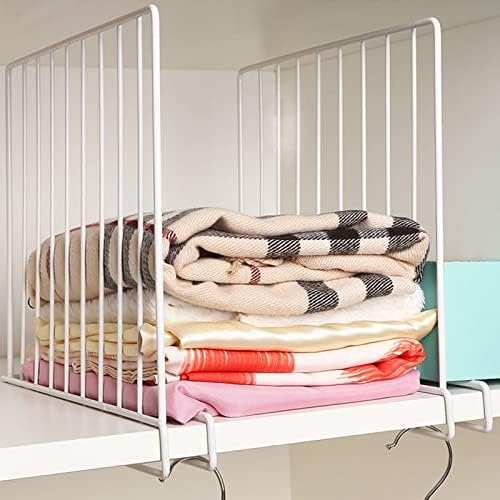 Shelf Dividers, 8 Pack Closet Organizers and Storage, Metal Closet Dividers Shelf Organizer for Wood Shelves, Linen Closet Organization Separators for Purse Handbag Sweater Clothes Wardrobe Cabinet by SSAWcasa