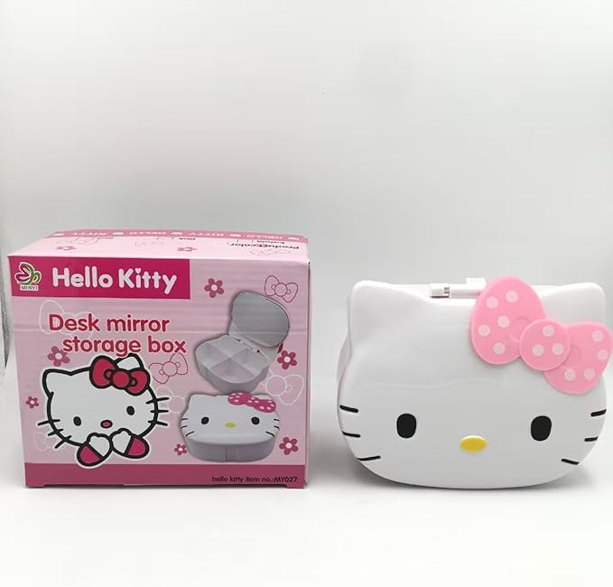 FUAN Kitty jewelry Box Cute Jewelry Anime Kitty Portable Travel Jewelry Case Cartoon Kawaii Jewelry Box For Women Jewelry Charms Kids Jewelry Box Anime Cat Jewelry Case With Mirror