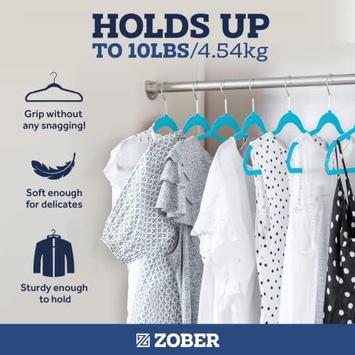 Zober Turquoise Velvet Hangers 50 Pack, Slim Non Slip Clothes Hangers - Image 4