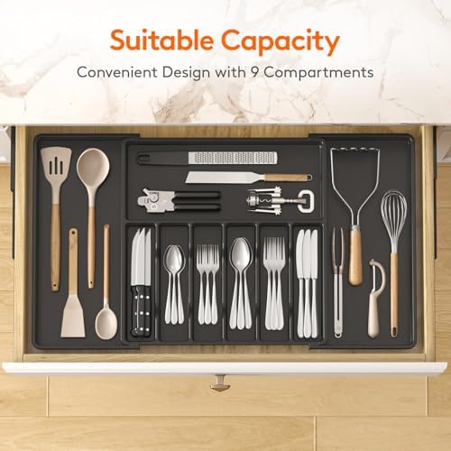 Lifewit Extra Large Silverware Drawer Organizer, Expandable Utensil Tray - Image 3