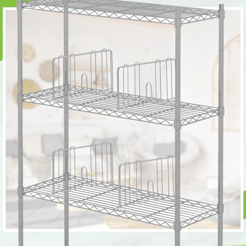 MorningRo 6 Pcs 14" W X 9" H Wire Shelf Divider for Wire Shelves, Silver - Image 3