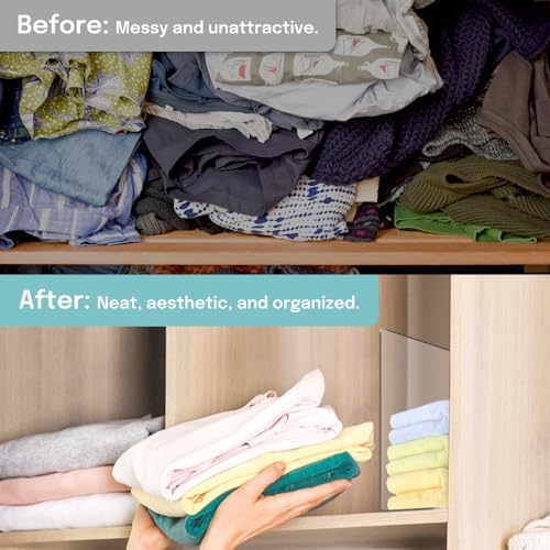 OKPOW Acrylic Shelf Dividers for Closet Organization: 12" Tall x 10" Deep Durable Clear Shelves Separators for Clothing Adjustable 12 Pack - Image 4