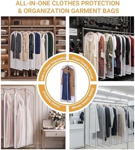 1 Pack 60" Clear Double-Sided Garment Bag with Zipper 24x60x4 Inch - Image 4