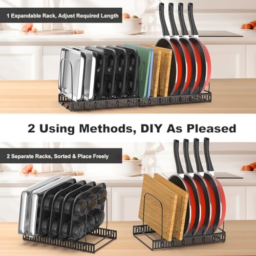 Housolution Cutting Board and Baking Tray Cookie Sheet Organizer, Black - Image 3