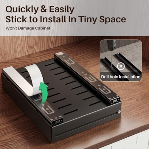 SNTD Pull Out Spice Rack Organizer for Inside Cabinets, Expandable,1-Pack - Image 5