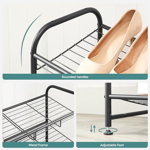 SONGMICS 2-Tier Stackable Metal Shoe Rack, Holds Up to 8 Pairs of Shoes - Image 6