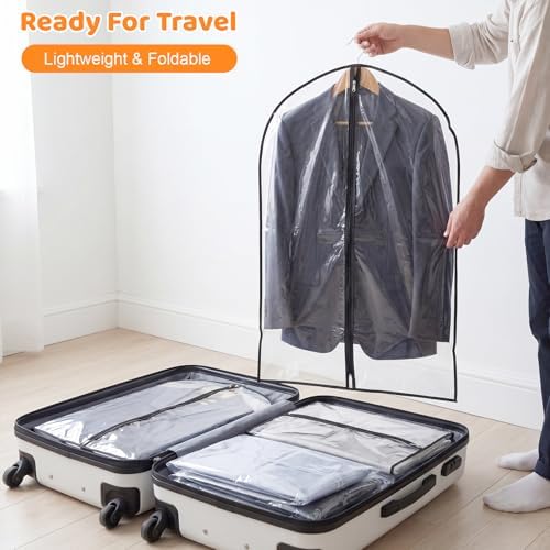 6 Pack Clear Garment Bags 24 x 40 In, Peva Covers For Suits & Coats - Image 4