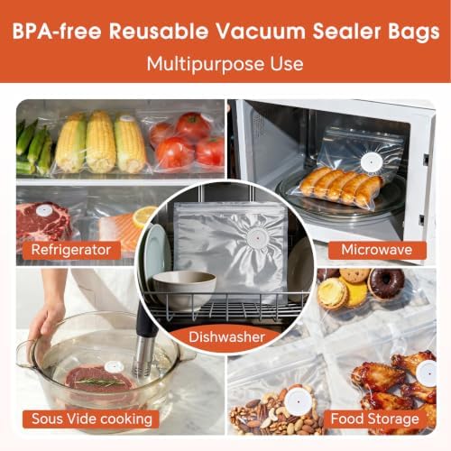 Reusable Vacuum Sealer Bags, 15 Pack Extra Large (11.8" x 19.3"), BPA-Free Freezer Bags for Food Storage, Sous Vide & Meal Prep, Airtight Double Zipper Vacuum Bags with Air Valve - Image 7
