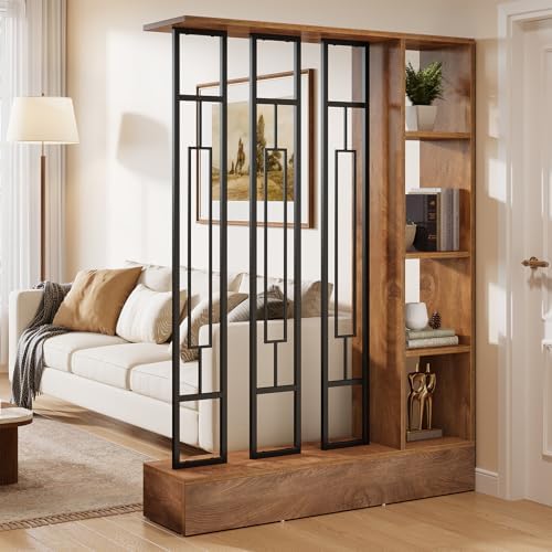 Tribesigns Room Divider with Shelves, 71" Freestanding Storage Room Divider by Tribesigns