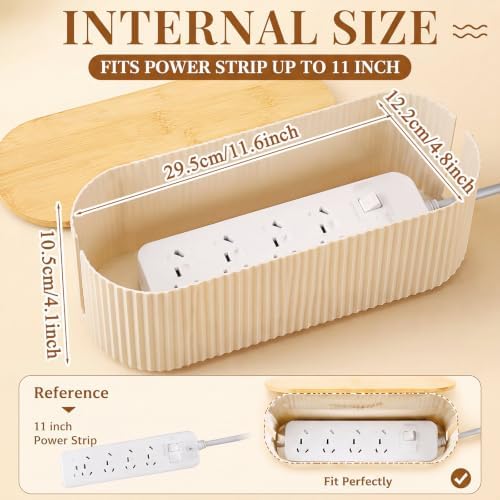2 Pcs Cable Management Box, Fits Most Power Sockets, 11.8x5.1x4.3 in - Image 3