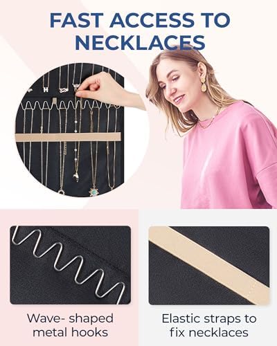 BAGSMART Hanging Necklaces Organizer Jewelry Holder, 1 piece, Large Black - Image 2
