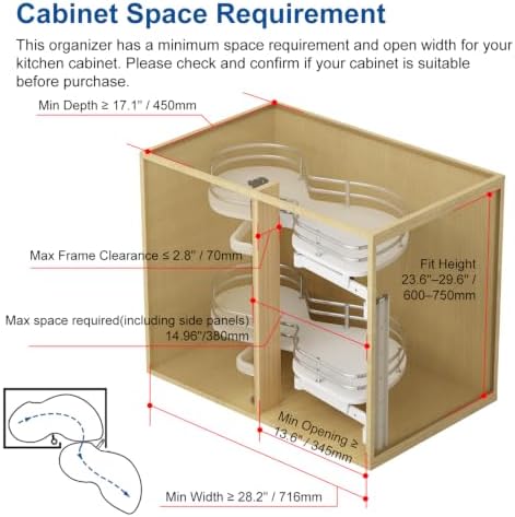 VADANIA Blind Corner Pull Out Organizer, 32" Right Swing Cabinet - Image 2