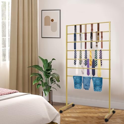 7 Tiers Rolling Display Tie & Scarf Rack Towel Belt Hanger - Image 4
