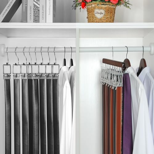 TOPIA HANGER 40 Hooks Belt Tie Hanger Space Saving for Closet, 2 in 1 Belt Ties Racks Max 60 Belts with 60 Ties Capacity, Curved with Flat Hooks for Belts,Ties,Bras,Closet Organizers and Storage CT70A - Image 3