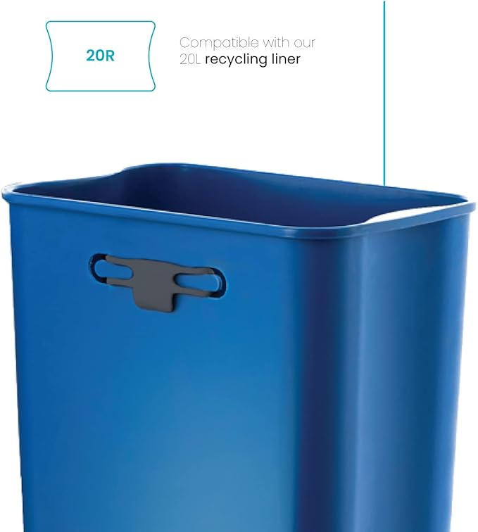 Home Zone Living 5.3 Gallon Kitchen Trash Bags with Drawstring Handles, Heavy Duty Custom Fit Design for 20 Liter Dual Recycling Liners, Code 20R, 60-Count