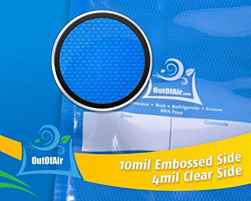 8" x 25' Rolls (Fits Inside Machine) - BULK 8 Pack (200 ft total) OutOfAir Vacuum Sealer Rolls Works With FoodSaver & Other Machines, 33% Thicker BPA Free Sous Vide Commercial Grade Bags - Image 5