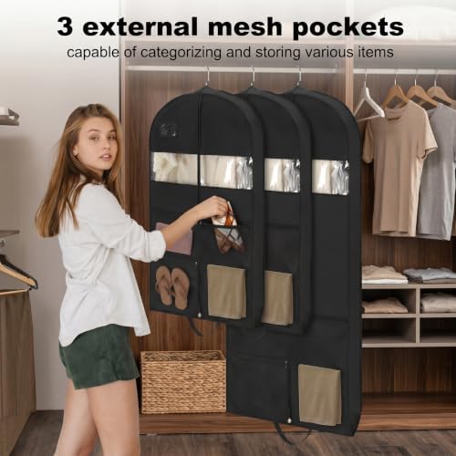 6 Packs Garment Bags for Hanging Clothes, 43" & 60" Suit Bags for Closet - Image 4