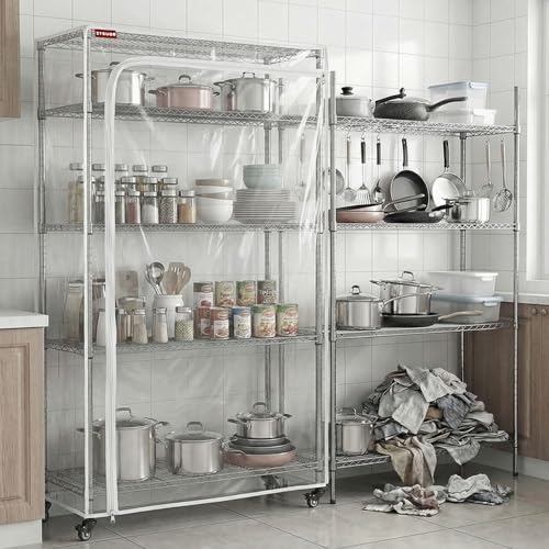Clear PVC Wire Rack Cover, Fits 36" W x 18" D x 72" H Shelving Unit - Image 5