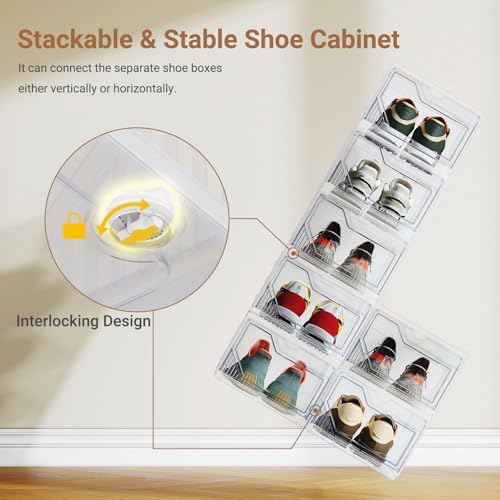 BROVIEW XX-Large Shoe Sneaker Storage Boxes for Size 14, 16 Pack Shoe Boxes - Image 3