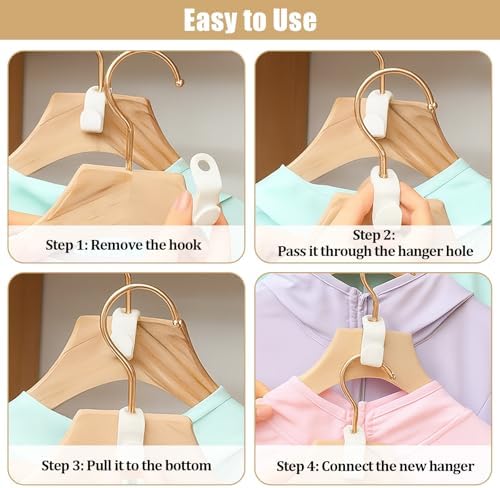 100 Pcs Hanger Connector Hooks,Space Saving Hangers for Clothes,Clothes Connector Hooks, Hanger Organizer Space Saver,Hanger Extender Hooks (Pack of 4) - Image 4