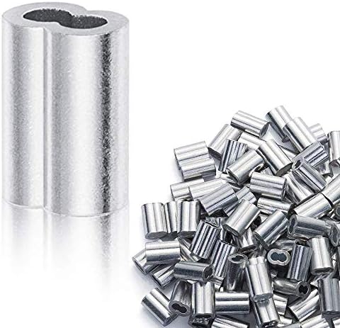 1/8" Aluminum Crimping Loop Sleeve 100PCS, Diameter Wire Rope and Cable (100) by MR.FOAM