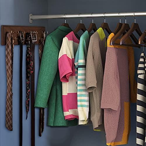 Belt Organizer, Wall Mounted Hanger for Closet, Brown - Image 4