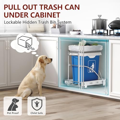 ANASTA Under Sink Trash Can Pull Out Trash Hidden for 30-50 Qt 7-13 Gallon - Image 5