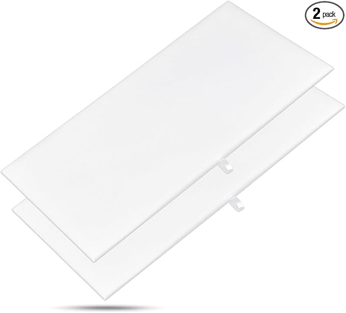TheDisplayGuys For Your Modern Living 2-Pack Flat Foam Cushion Jewelry Display Pad Inserts - Hook & Loop - Tray/Case Liners - Necklaces, Bracelets, Watches (White) by The Display Guys