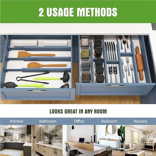 ANTOWIN Expandable Bamboo Drawer Dividers, Fits 17.6-21.6" Drawers - Image 6