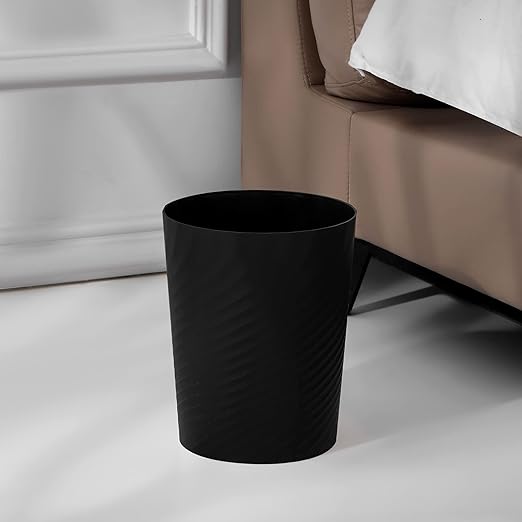 UUJOLY Bathroom Small Trash Can with Trash Bag Plastic Garbage Can Round Waste Basket for Bathrooms, Laundry Room, Kitchens, Offices, Kids Rooms, Dorms, 1.8 Gallons, 3 Pack (White Grey Black)