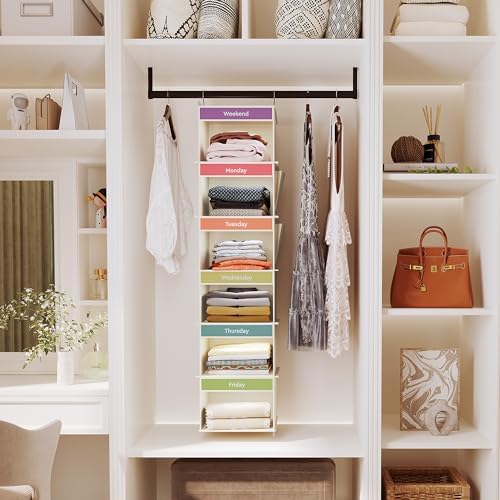 YOUDENOVA Weekly Clothes Organizer for Kids, Hanging Closet Organizer - Image 2