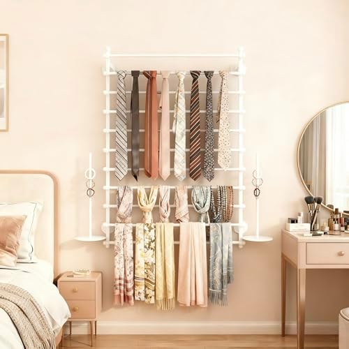 12 Layers Wall Ribbon Organizer Holder Wrapping Paper Thread Scarf Tie Rack - Image 4