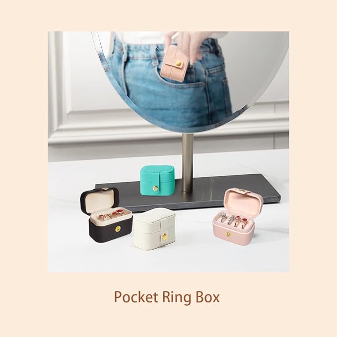 Travel Jewelry Ring Case,Small Jewelry Ring Box,Ring Holder,Mini Jewelry Case Portable Storage Case, for Women Girls, for Travel,Business,Wedding,Bridesmaid Gift(Blue)