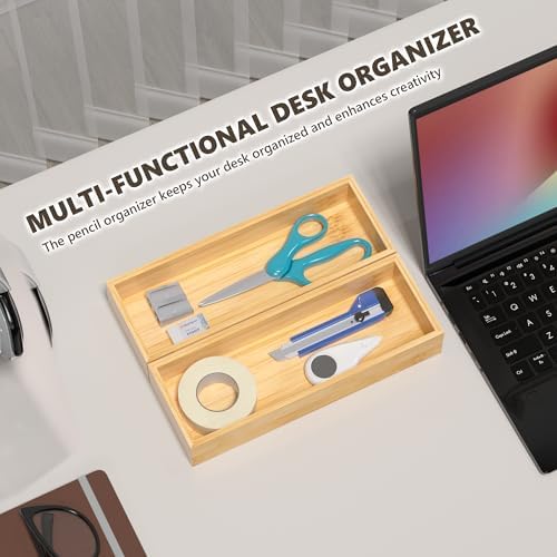 Bamboo Kitchen Drawer Organizer, Deep 2-Pack, 14" x 5" x 2.5" - Image 4