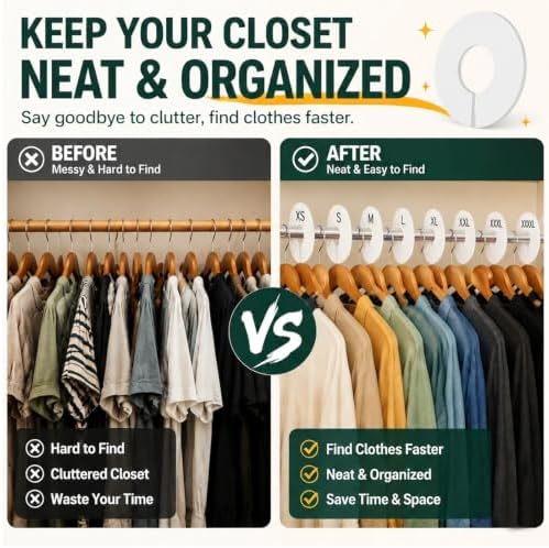 10-Pack Closet Dividers for Hanging Clothes - Image 2