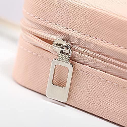 TRODANCE Mini Jewelry Travel Case, Small Portable Jewellry Organizer Box Portable Display Storage Box for Rings Earrings Necklaces, Gifts for Girl, Women, Wedding, Birthday, Mom, Mother's Day (Pink)