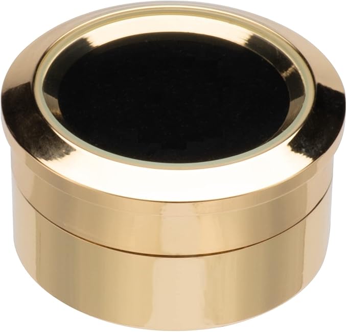 Small Loose Diamond or Gemstone Display Box Case Holder Show Container Metal (Gold- 1.3x0.5)