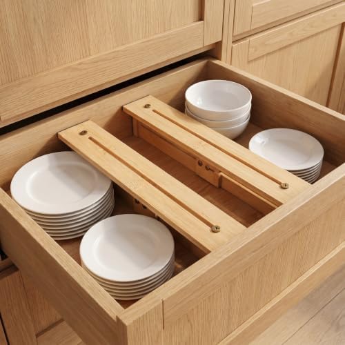 2pcs Adjustable Bamboo Drawer Dividers with Magnetic Expandable Design - Image 7