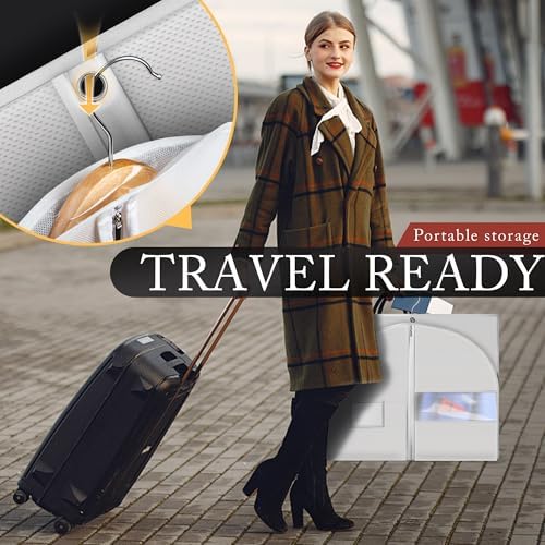 Hleelomi 1 Pack 40-in Garment Bag for Hanging Clothes Suit Bag White - Image 3